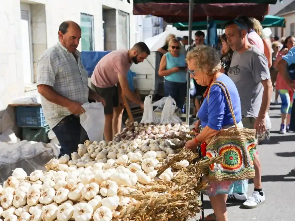 Puestos en la feria del ajo San Miguel de las Dueñas 2025